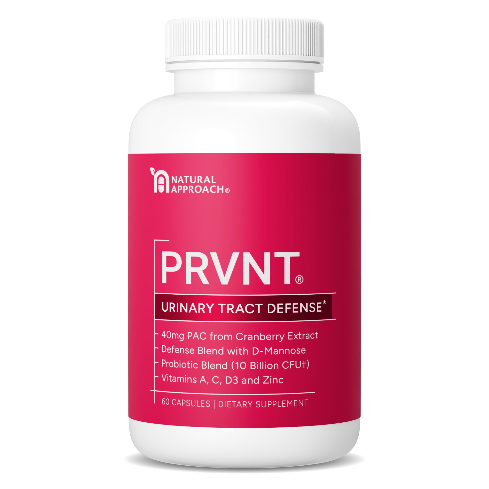 PRVNT Cranberry Supplement 60 capsules front view