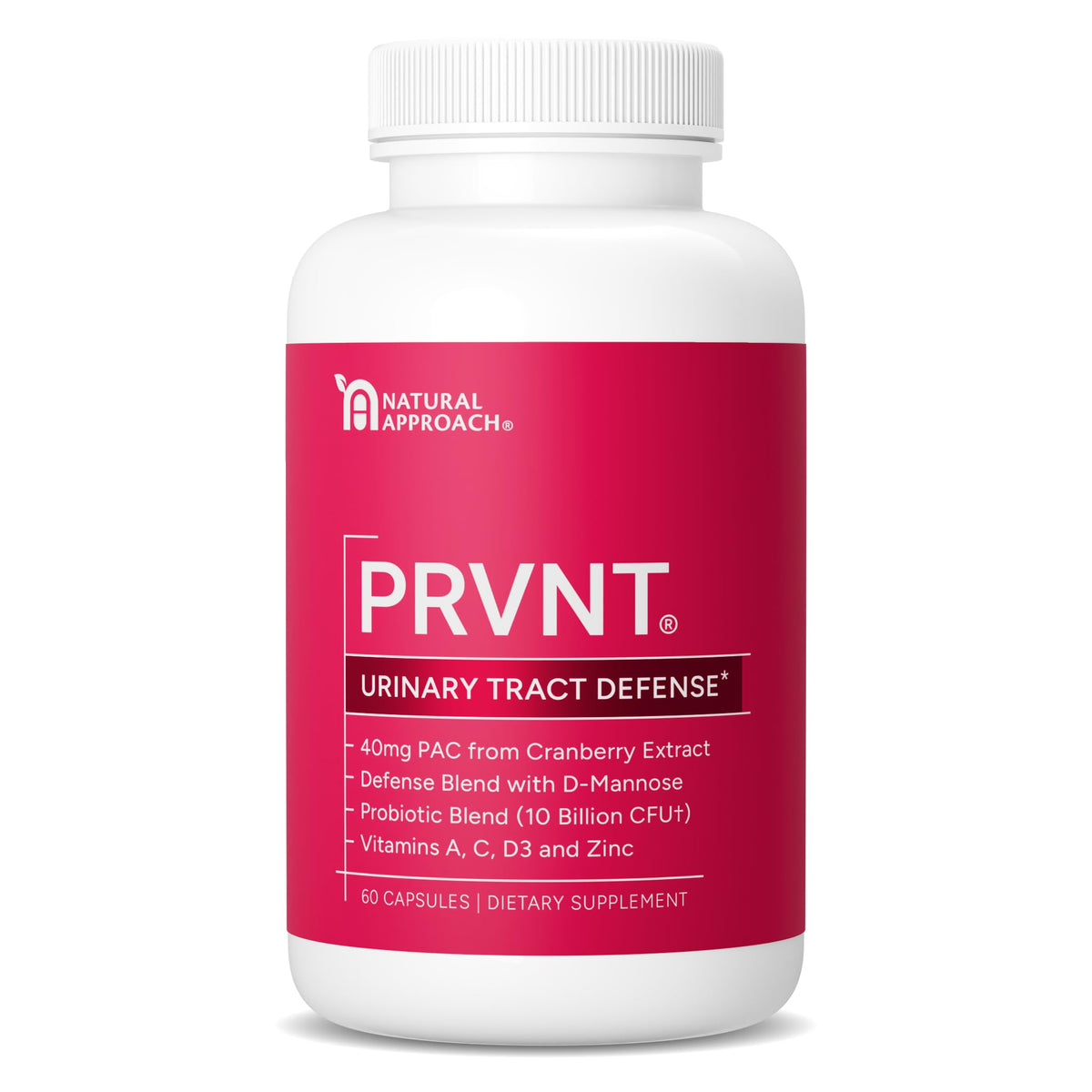 PRVNT Cranberry Supplement 60 capsules front view