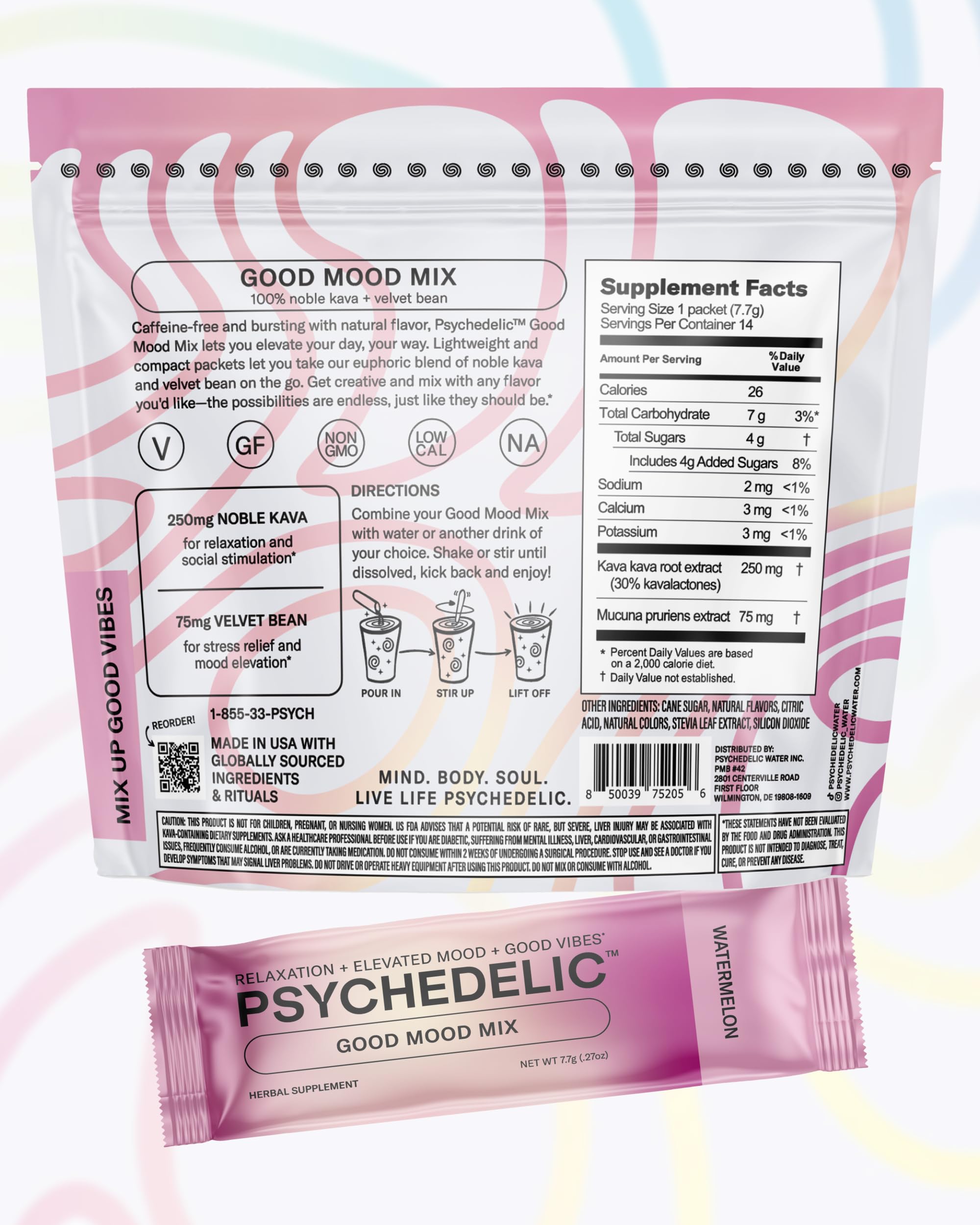Psychedelic Water Good Mood Mix in a gym bag