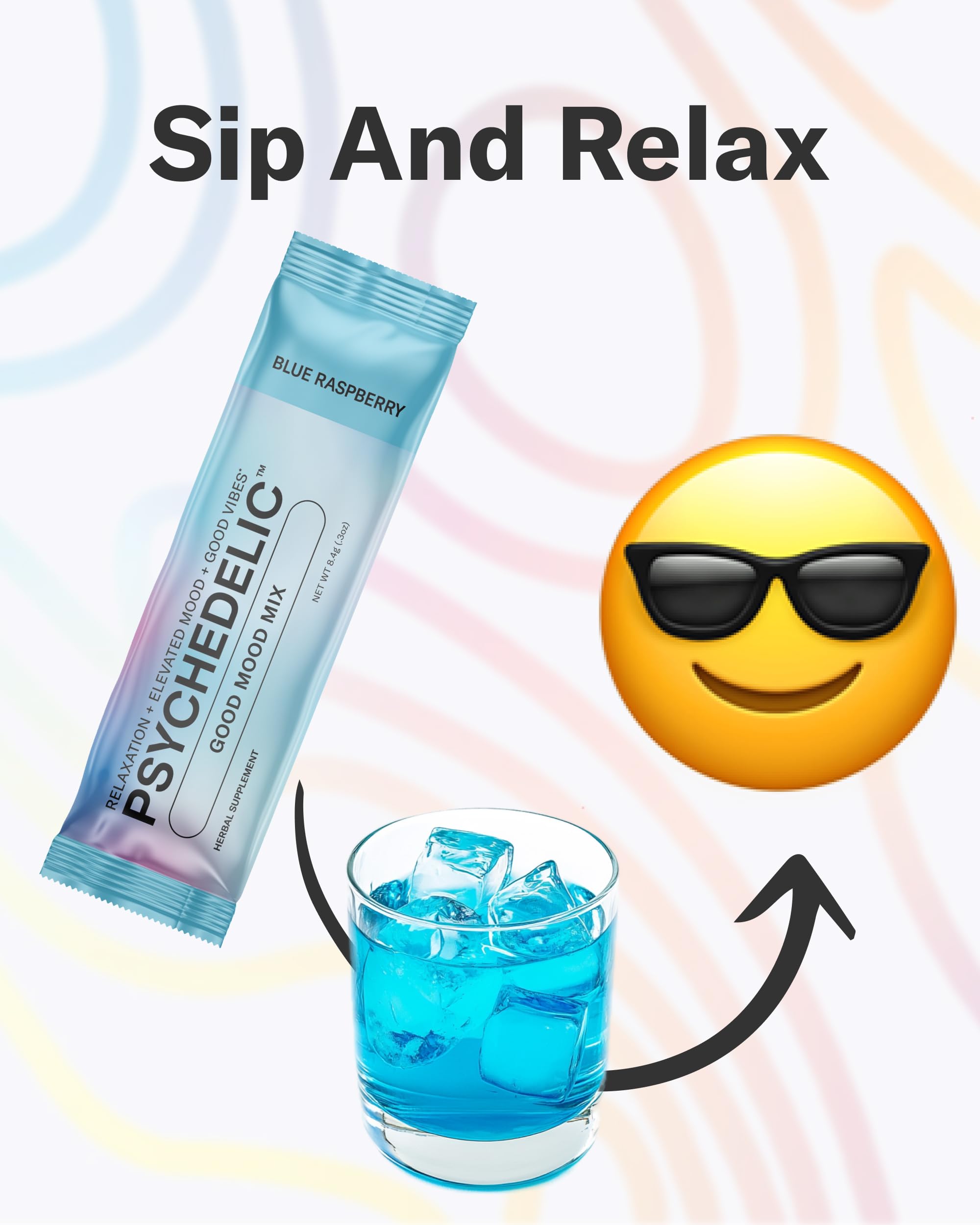 Psychedelic Water Kava Kava Drink Mix Blue Raspberry flavour packet