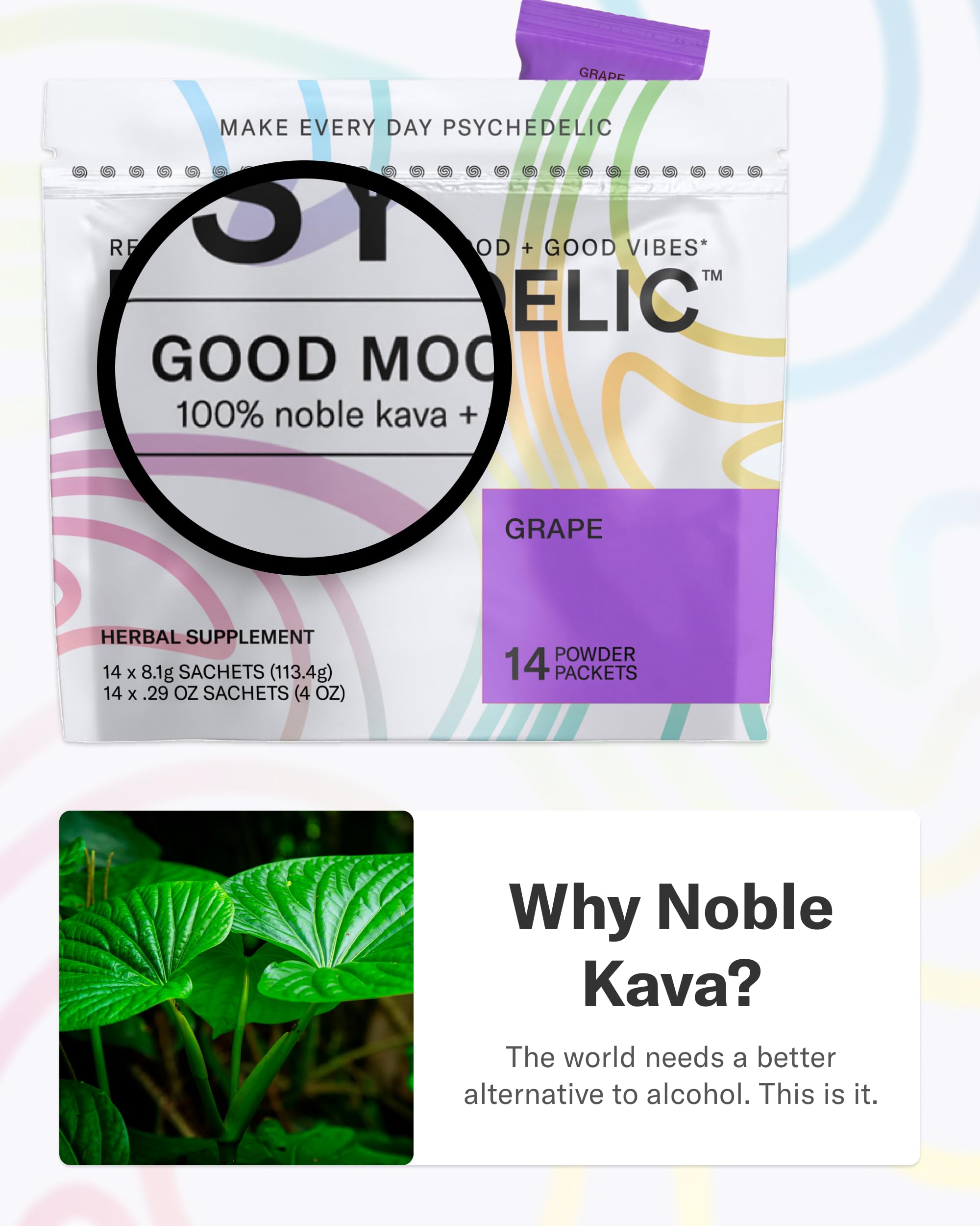 Psychedelic Water Kava Kava Drink Mix nutritional information