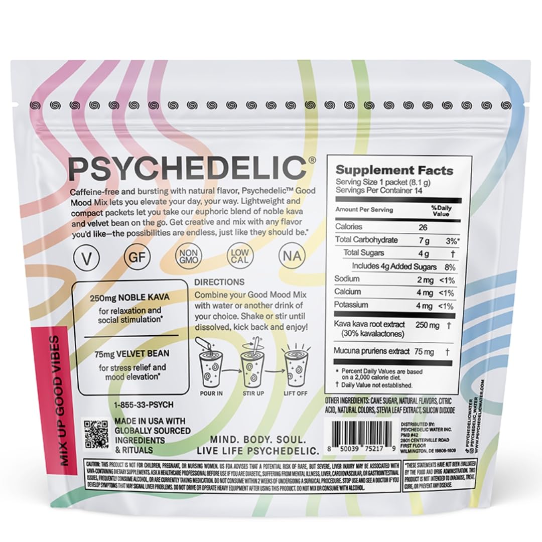 Psychedelic Water Kava Kava Instant Drink Mix close-up of powder