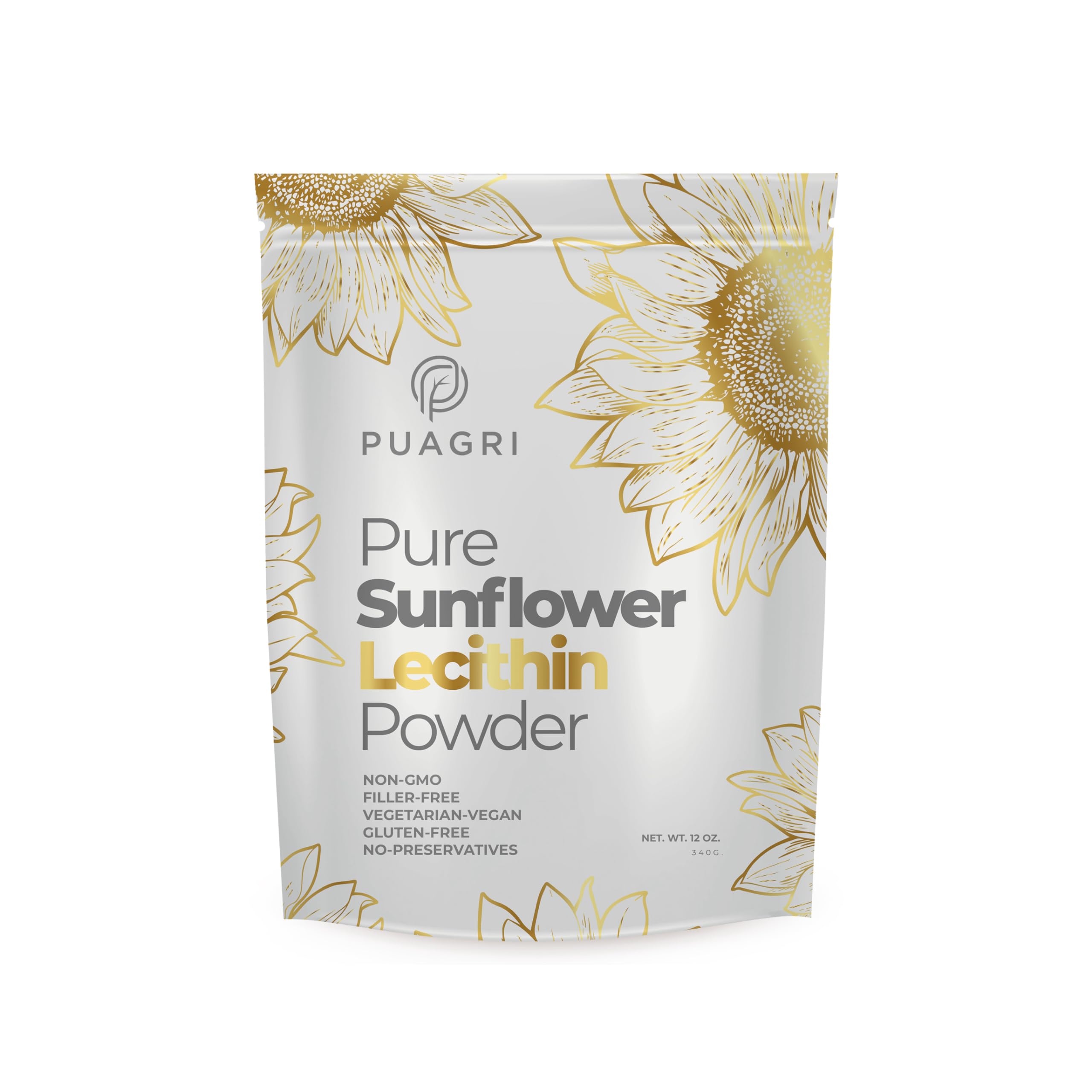 Puagri Sunflower Lecithin Powder 340g front view