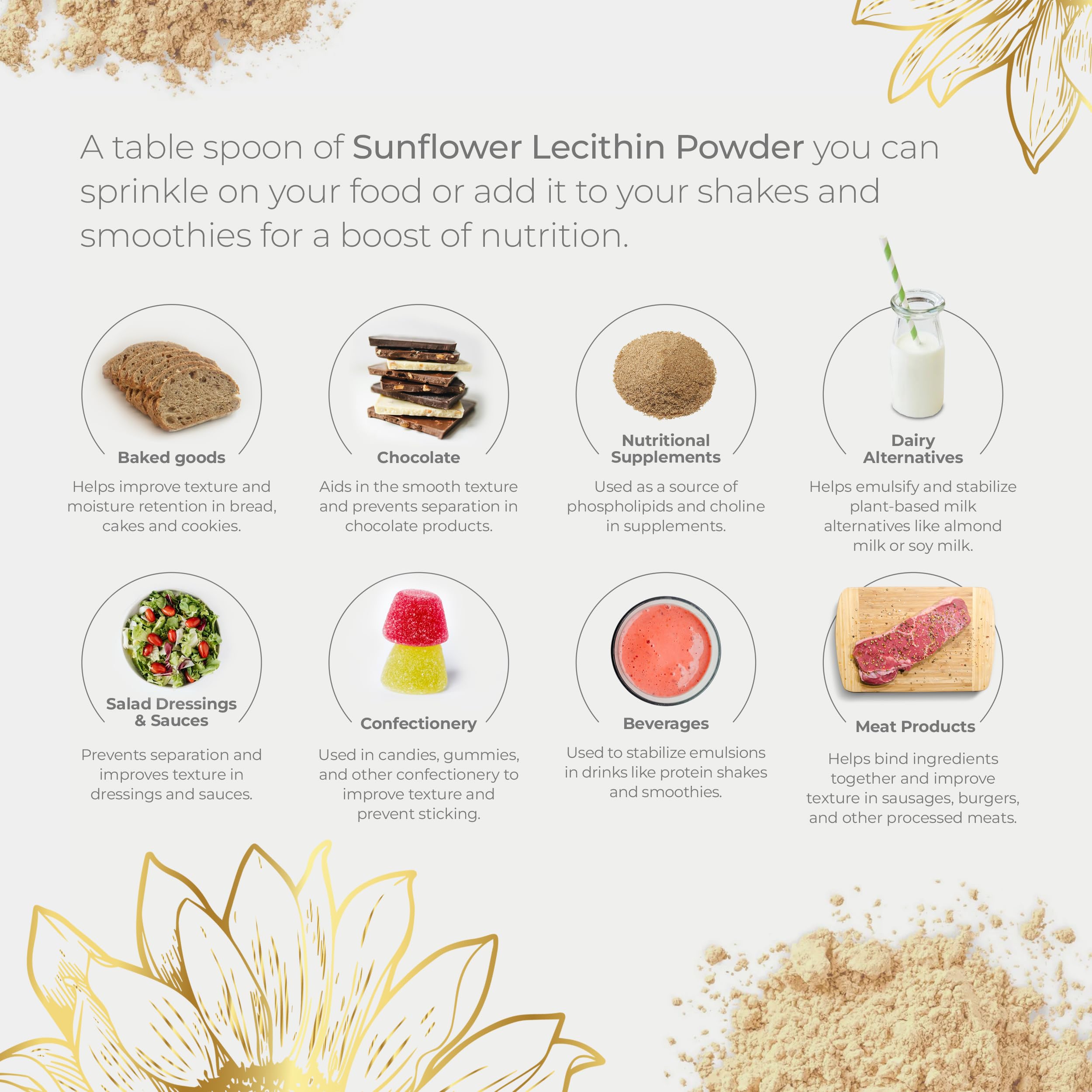Puagri Sunflower Lecithin Powder 340g in a smoothie