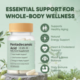 pucges Pentadecanoic Acid Capsules back view with ingredient list