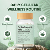 pucges Pentadecanoic Acid Capsules open bottle showing capsules