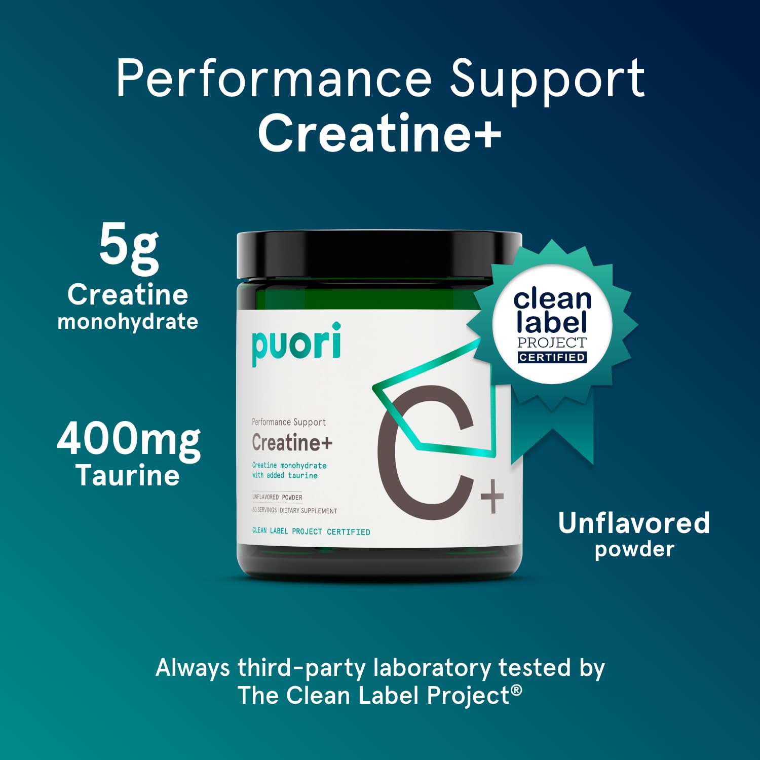 Puori Creatine + Performance Support Powder packaging