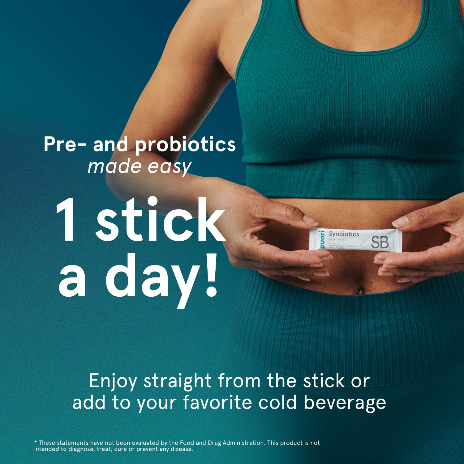 Puori SB3 Probiotic & Prebiotic Supplement close-up of label