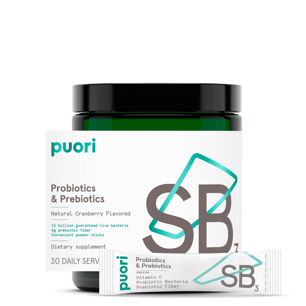 Puori SB3 Probiotic & Prebiotic Supplement front view