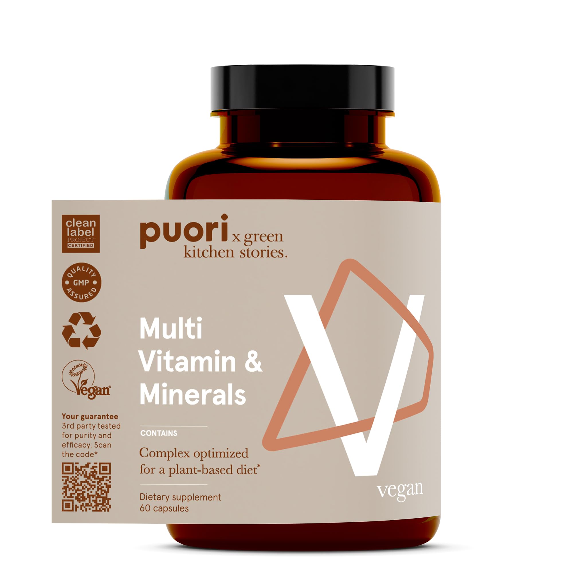 Puori V Multivitamin & Mineral Complex 60 Capsules front view