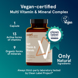Puori V Multivitamin & Mineral Complex 60 Capsules side view