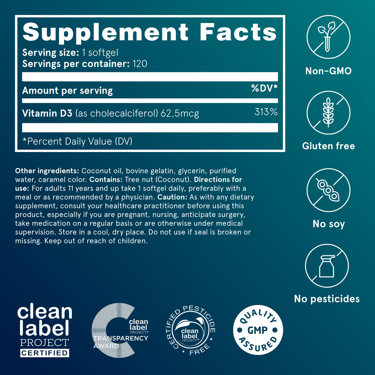 Puori Vitamin D3 Supplement ingredients list