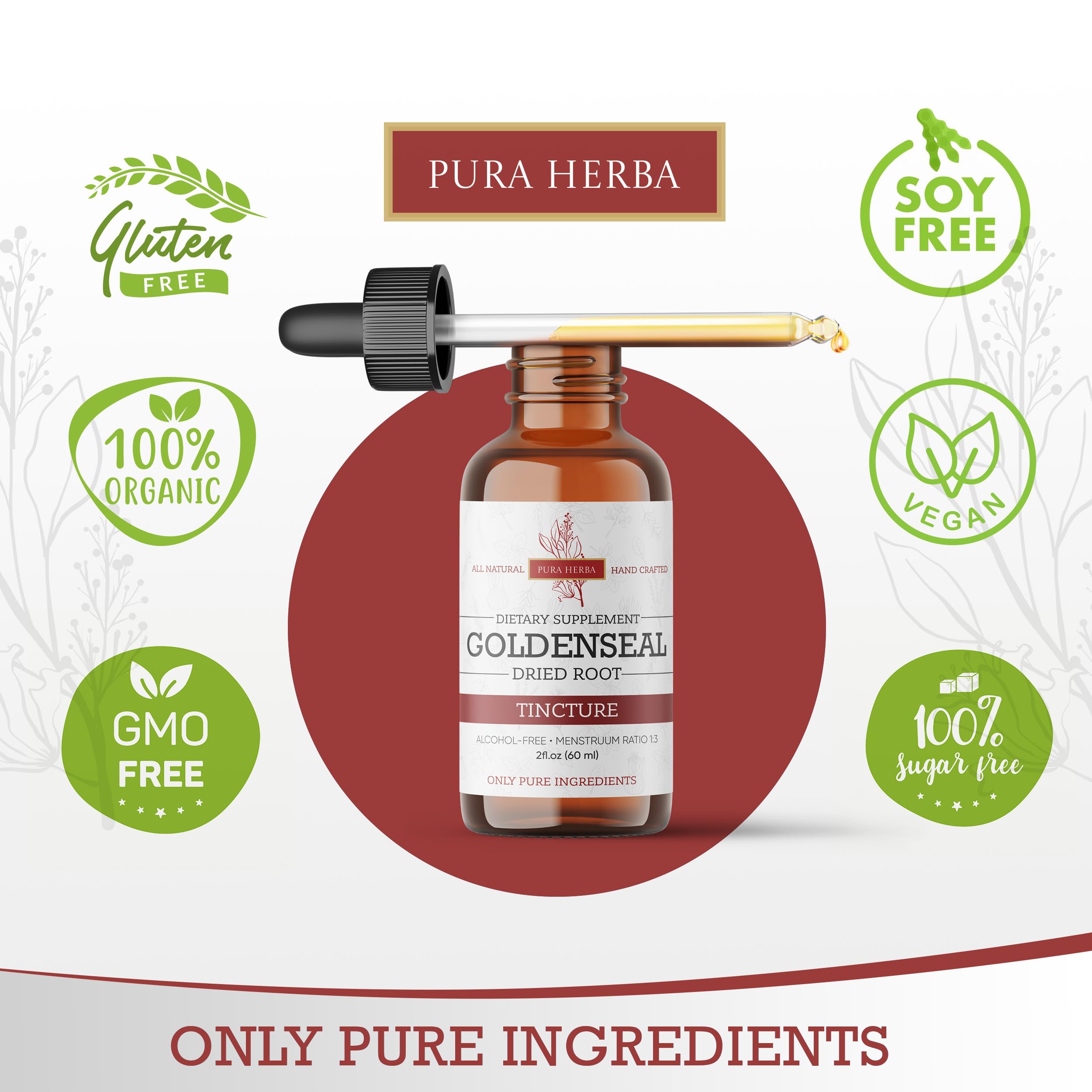 Pura Herba Goldenseal Tincture 4 oz packaging