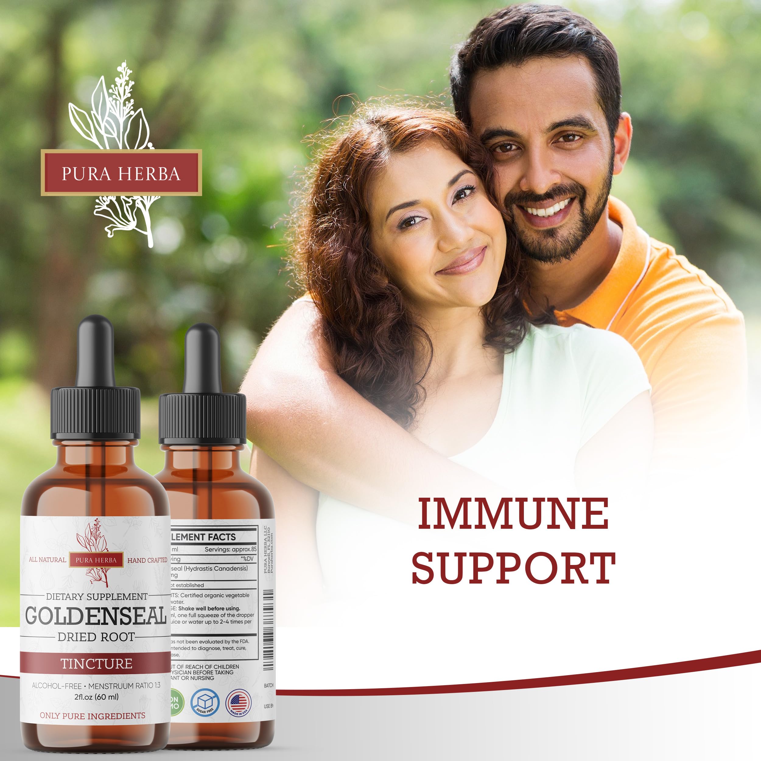 Pura Herba Goldenseal Tincture 4 oz with dropper