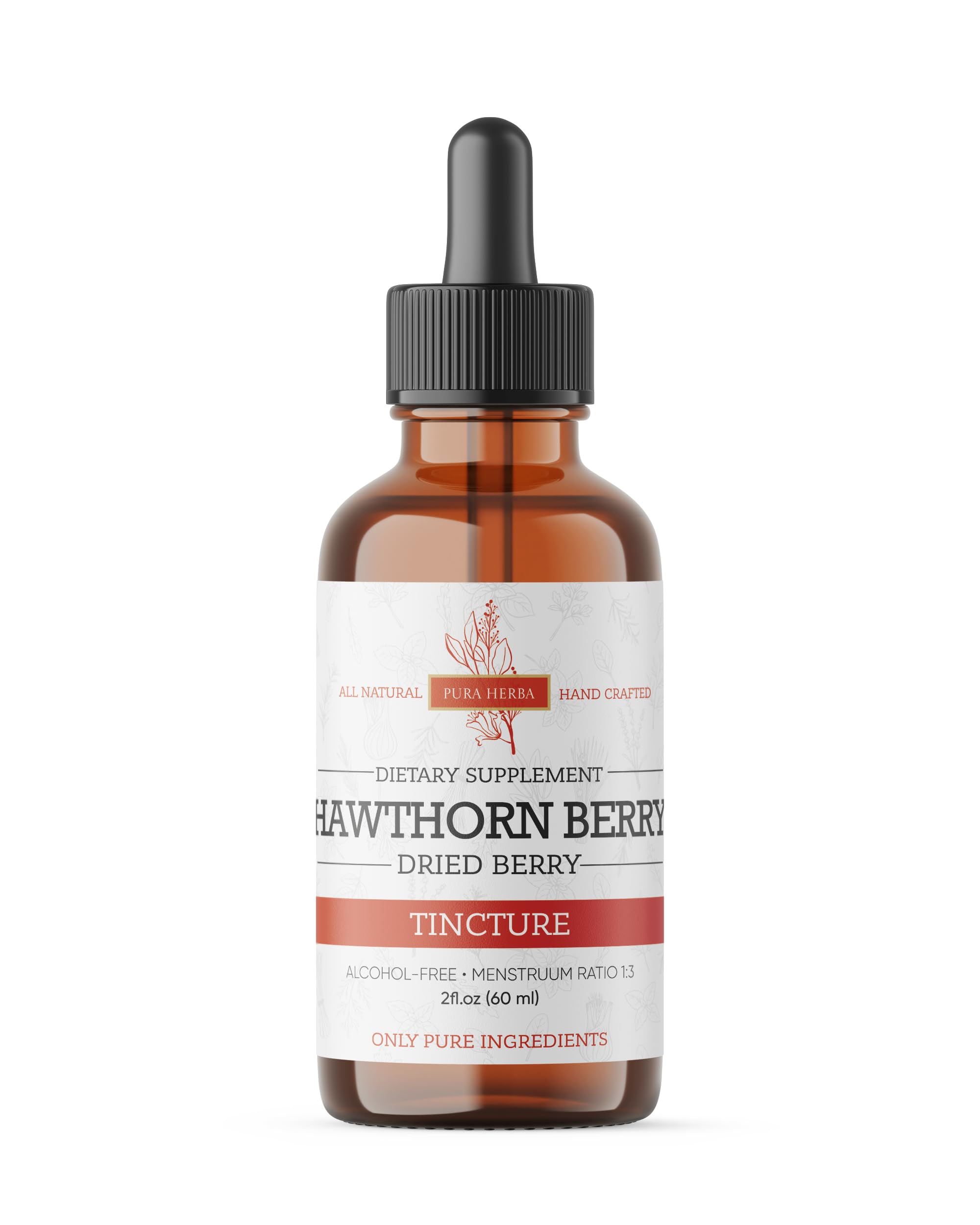 Pura Herba Hawthorn Berry Liquid Extract on a wooden table
