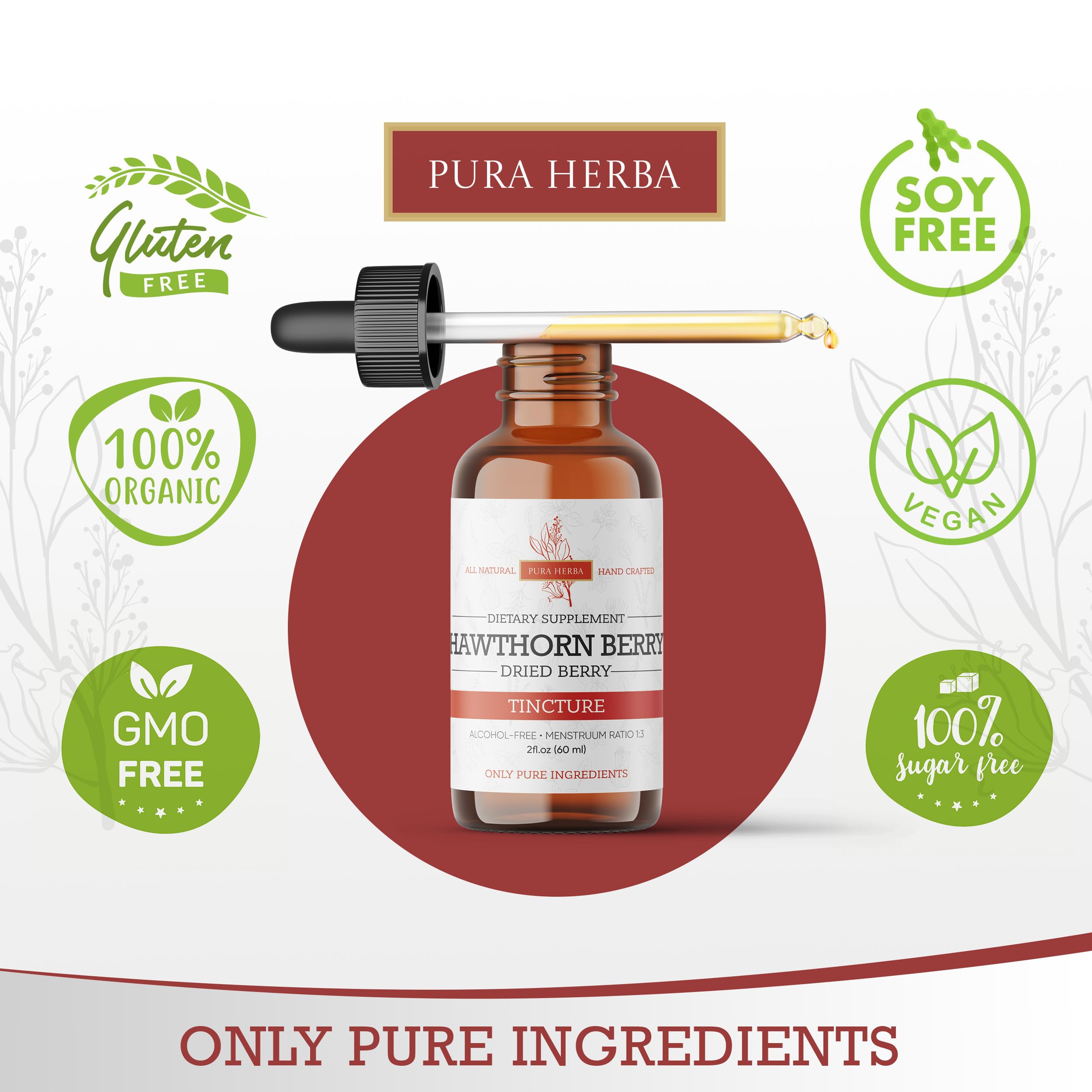 Pura Herba Hawthorn Berry Liquid Extract packaging side view