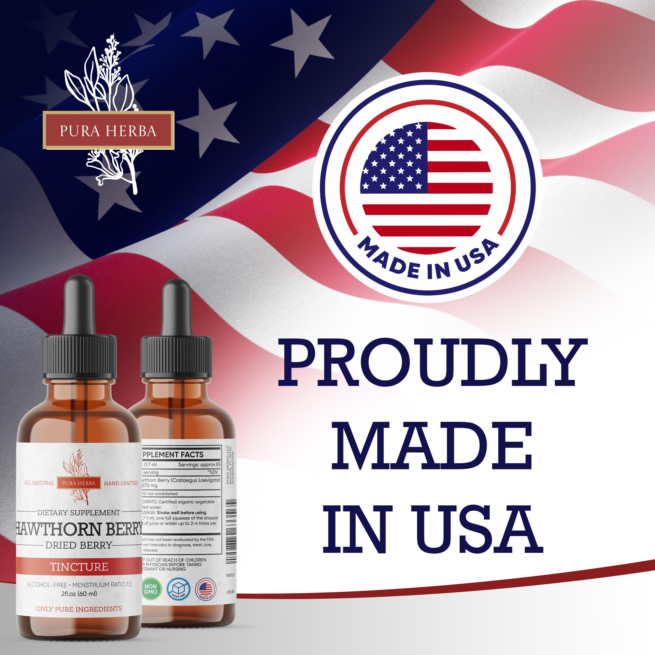 Pura Herba Hawthorn Berry Liquid Extract with a cup of tea