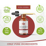 Pura Herba Herbal Supplement Tincture side view with measurement markings