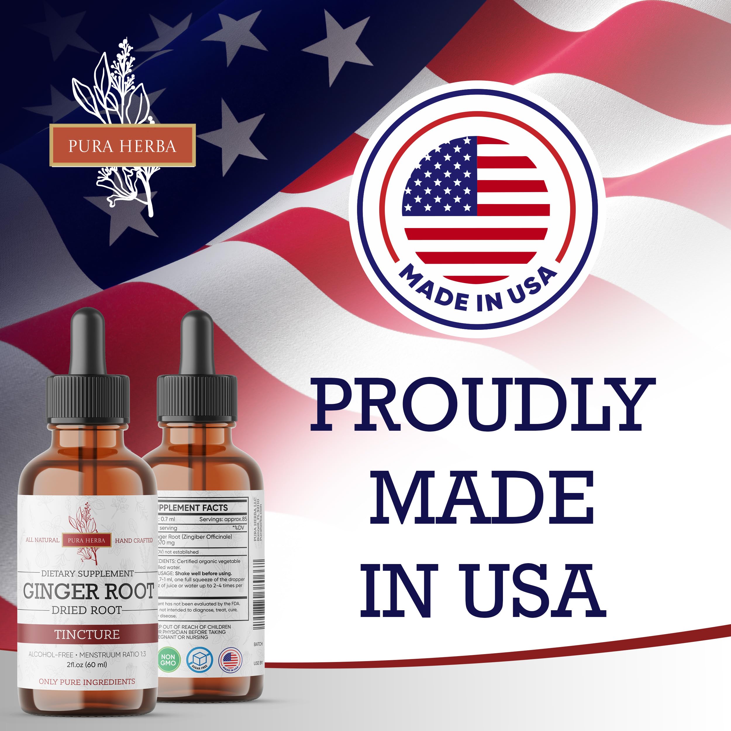 Pura Herba Herbal Supplement Tincture with dropper in use