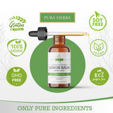 Pura Herba Lemon Balm Tincture 2 oz side view