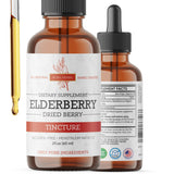 Pura Herba Organic Elderberry Drops front view with dropper