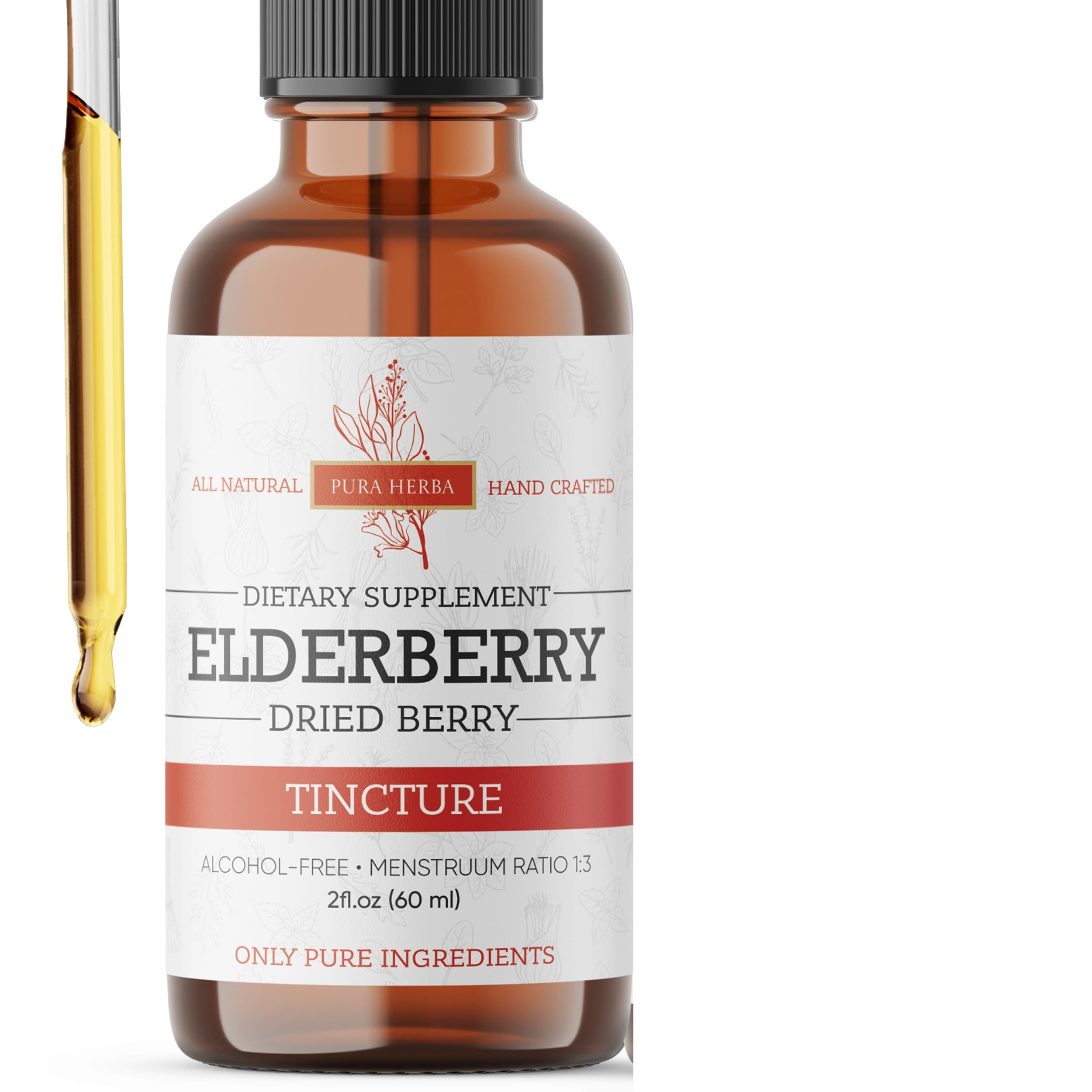 Pura Herba Organic Elderberry Drops in a natural setting