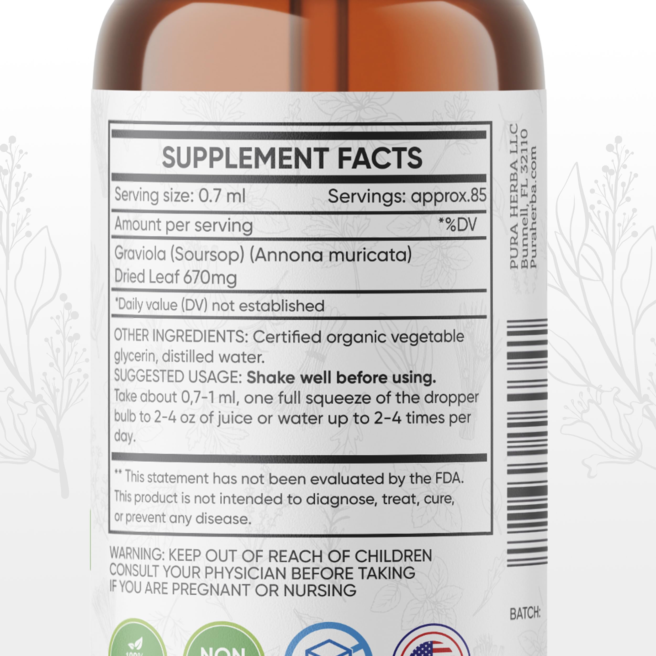 Pura Herba Organic Soursop Tincture in a lifestyle setting