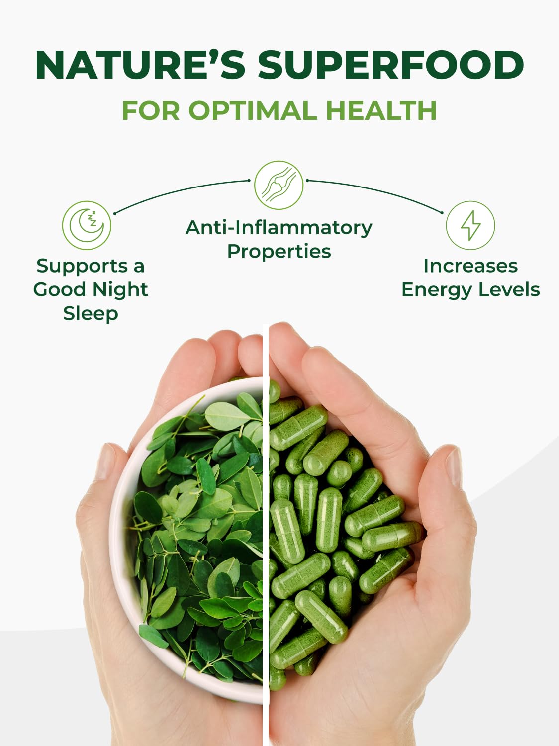 Pura Vida Moringa Organic Moringa Capsules in natural setting