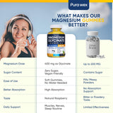 PURA WEX NUTRITION Magnesium Gummies 400mg back view with ingredients