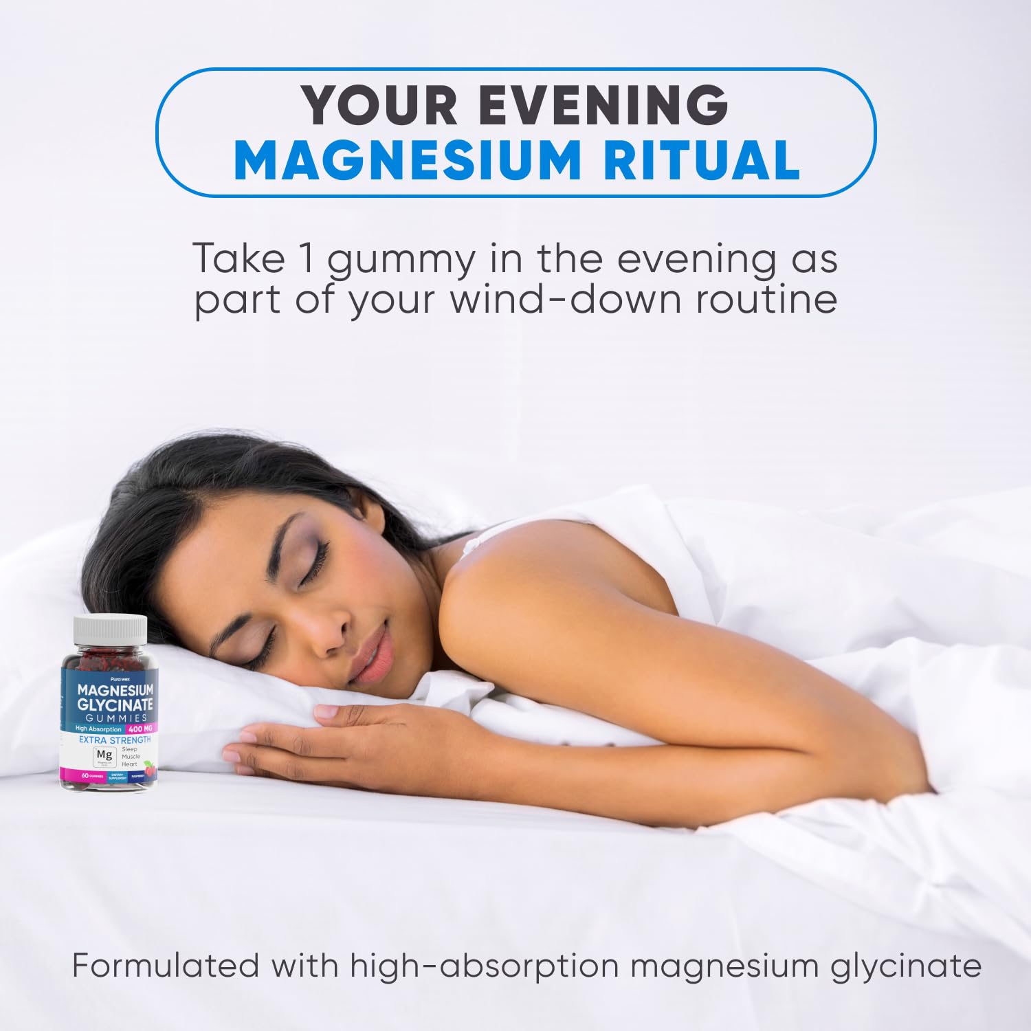 PURA WEX NUTRITION Magnesium Gummies packaging side view