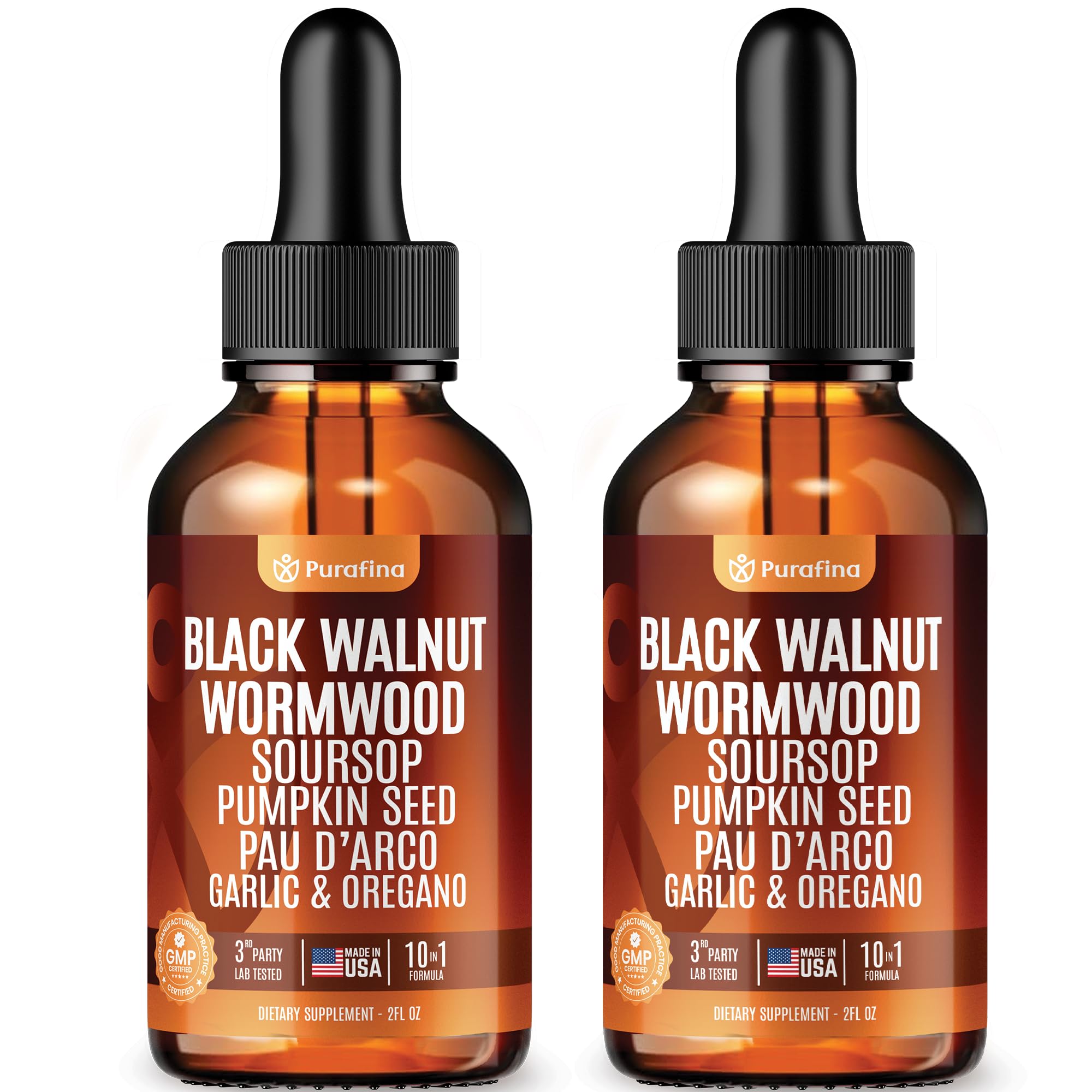 Purafina Wormwood Black Walnut Clove Liquid Drops front view