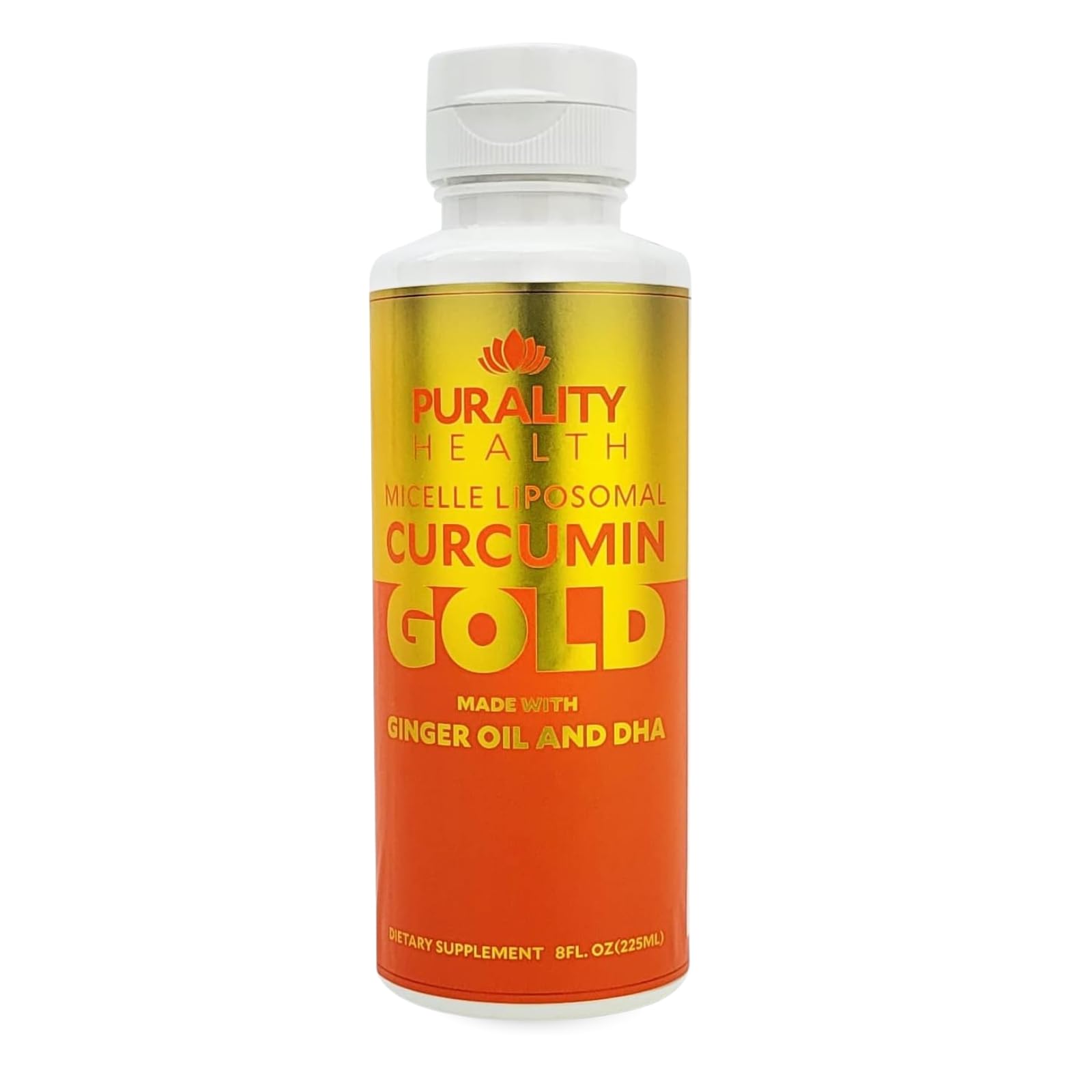 PURALITY HEALTH Curcumin Gold Liquid Supplement bottle front view