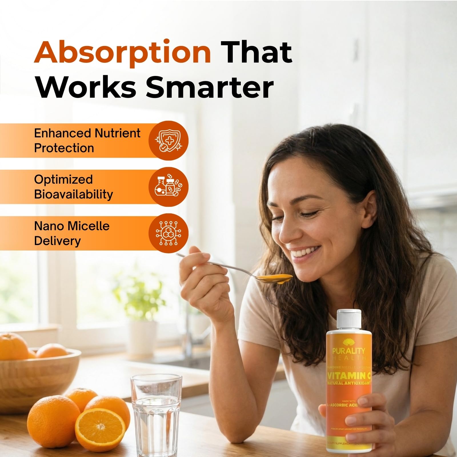 PURALITY HEALTH Liquid Vitamin C on a kitchen counter