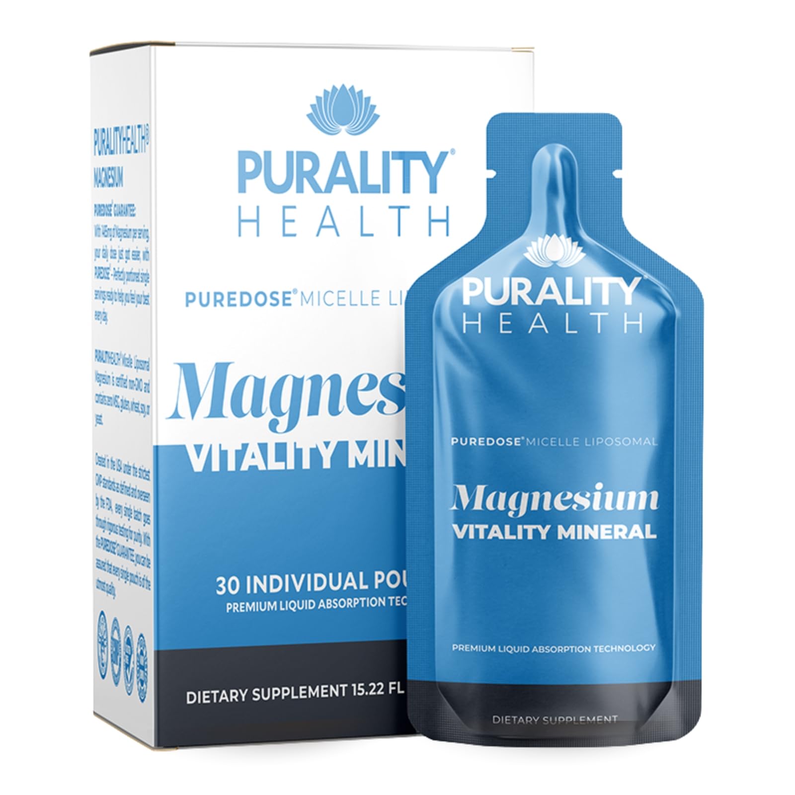 PURALITY HEALTH Magnesium Bisglycinate pouches front view