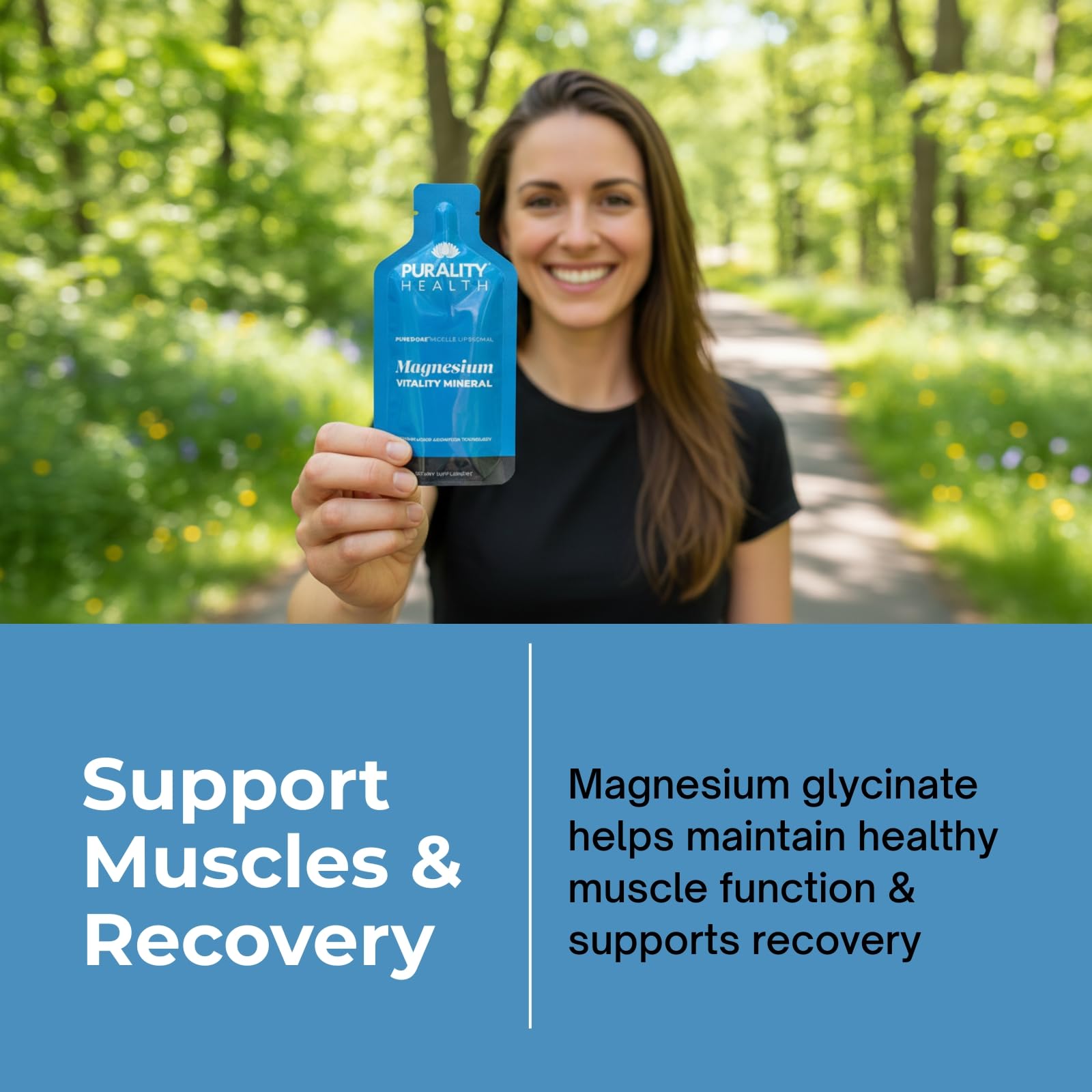 PURALITY HEALTH Magnesium Bisglycinate pouches opened