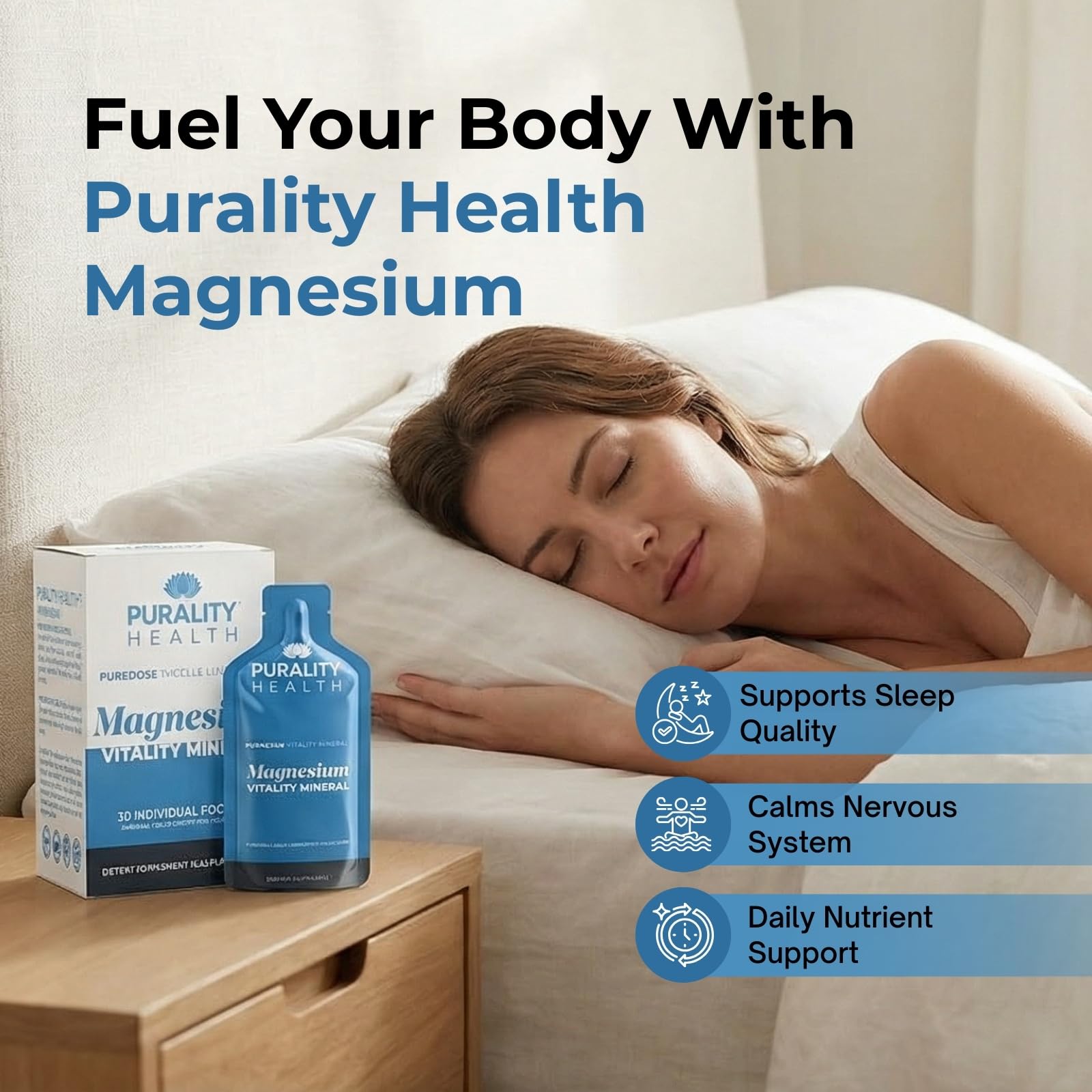 PURALITY HEALTH Magnesium Bisglycinate pouches side view