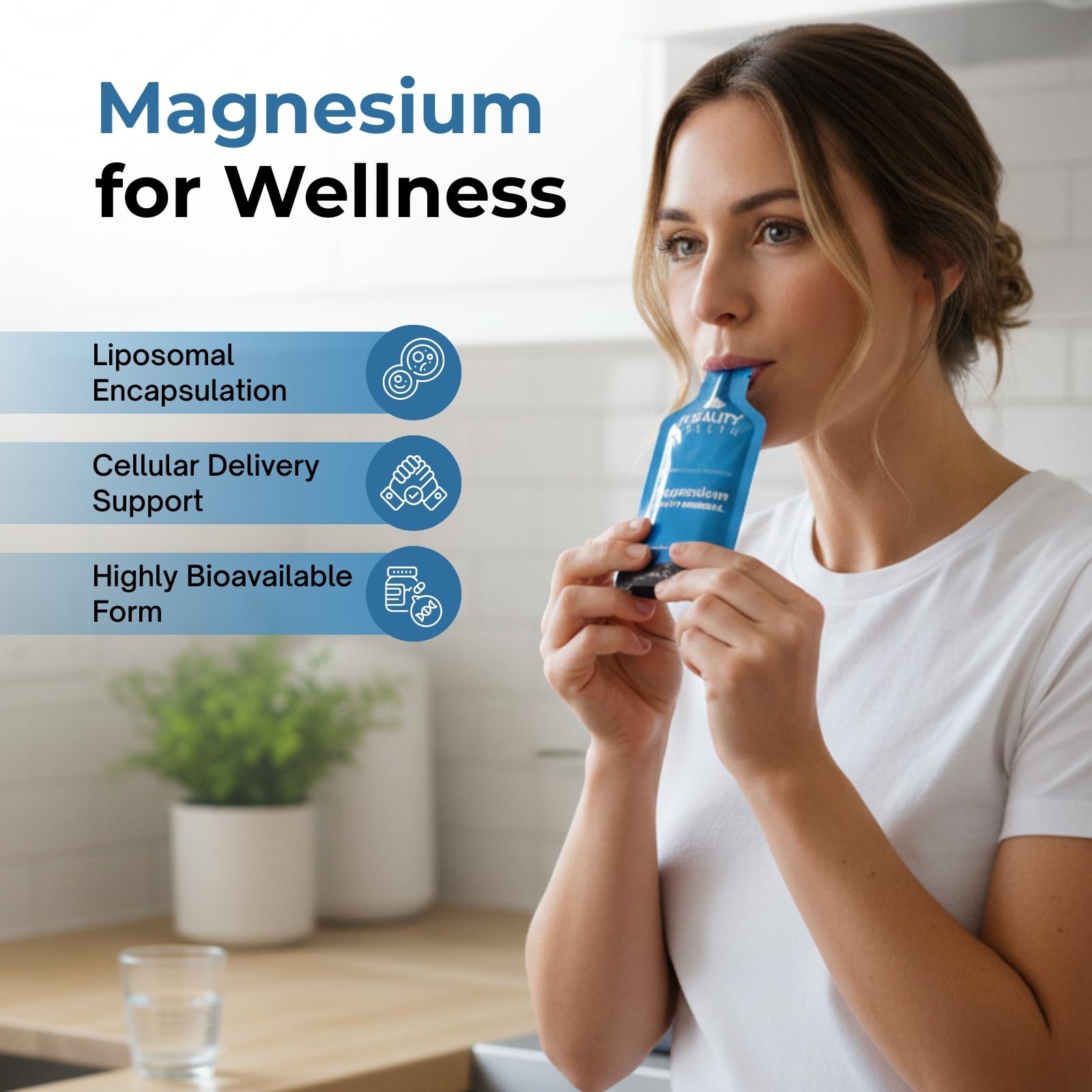 PURALITY HEALTH Magnesium Bisglycinate pouches with a measuring spoon