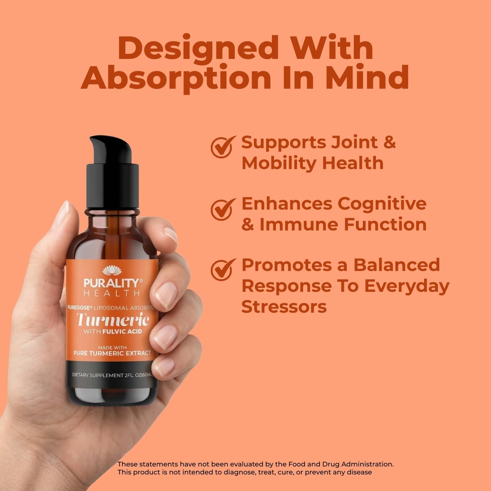 PURALITY HEALTH Micelle Liposomal Turmeric 132g bottle with citrus and ginger