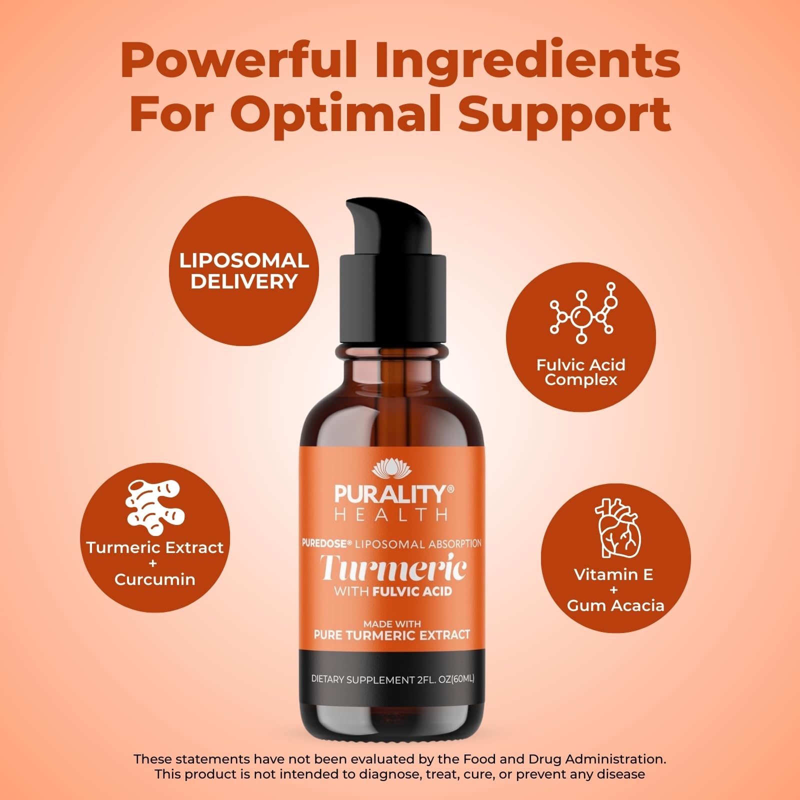 PURALITY HEALTH Micelle Liposomal Turmeric liquid in a glass