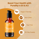 PURALITY HEALTH Vitamin D3 & K2 liquid supplement pump dispenser