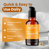 PURALITY HEALTH Vitamin D3 & K2 liquid supplement serving size of 2mL