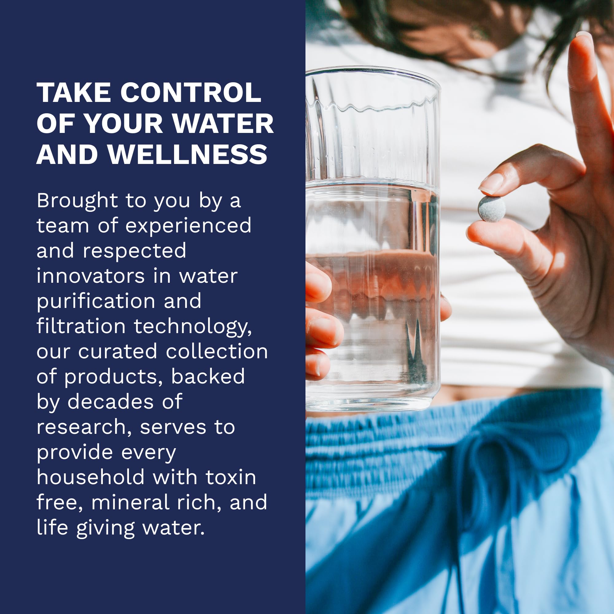 Purative Active H2 Hydrogen Tablets lifestyle scene with water