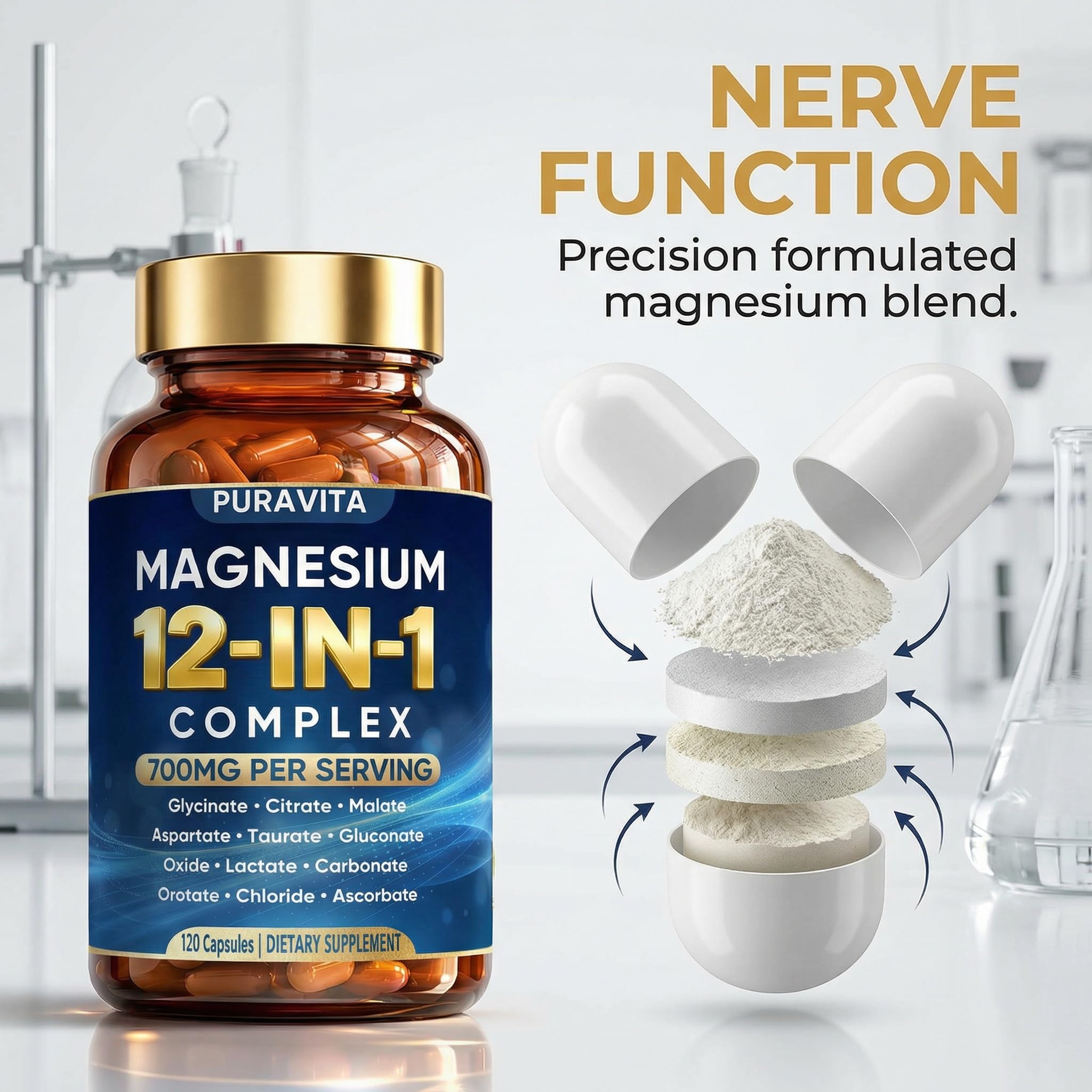 PURAVITA Magnesium Blend 700mg ingredients list