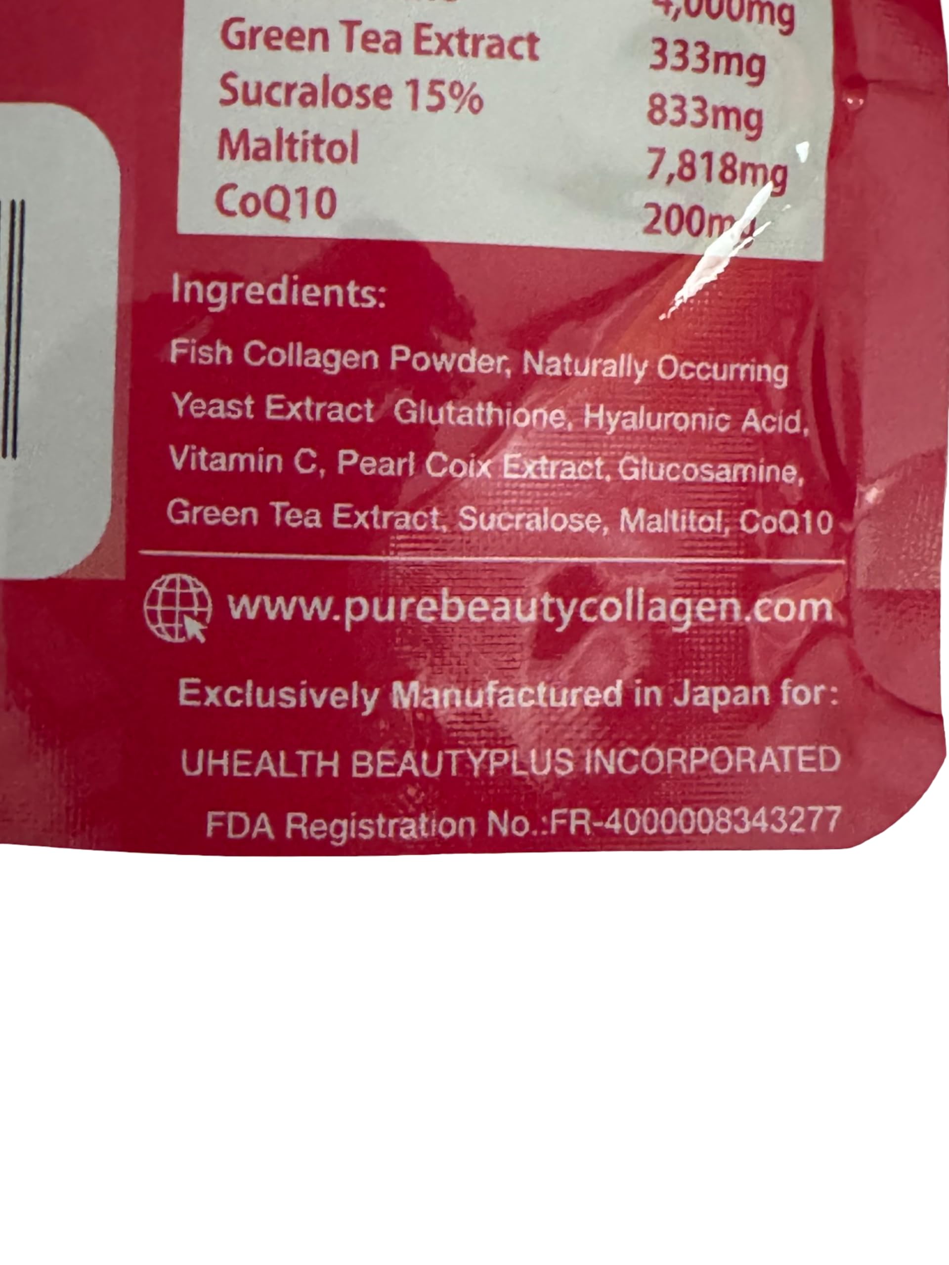 Pure Beauty Collagen 100g powder mix in a glass with water