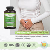 Pure By Nature Cranberry D-Mannose Capsules bottle with cap open