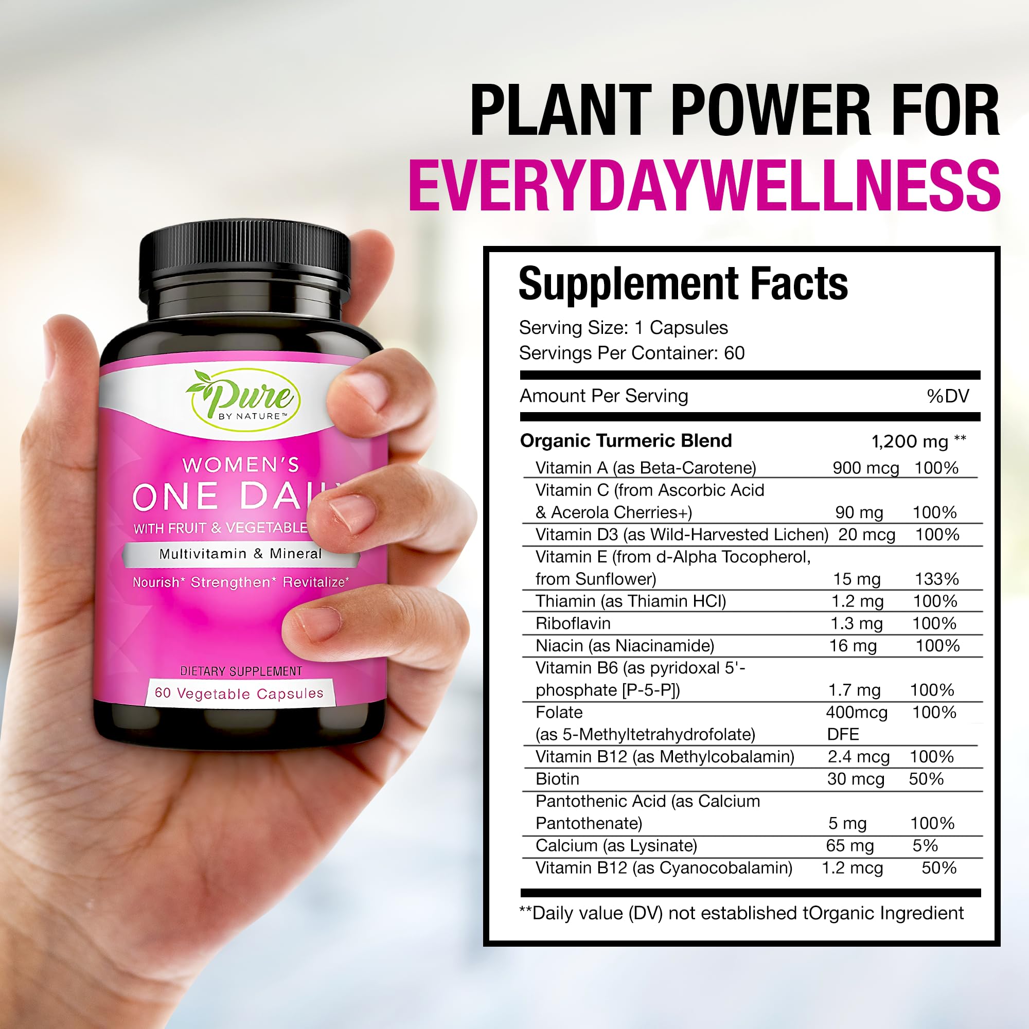 Pure By Nature Multivitamins packaging details