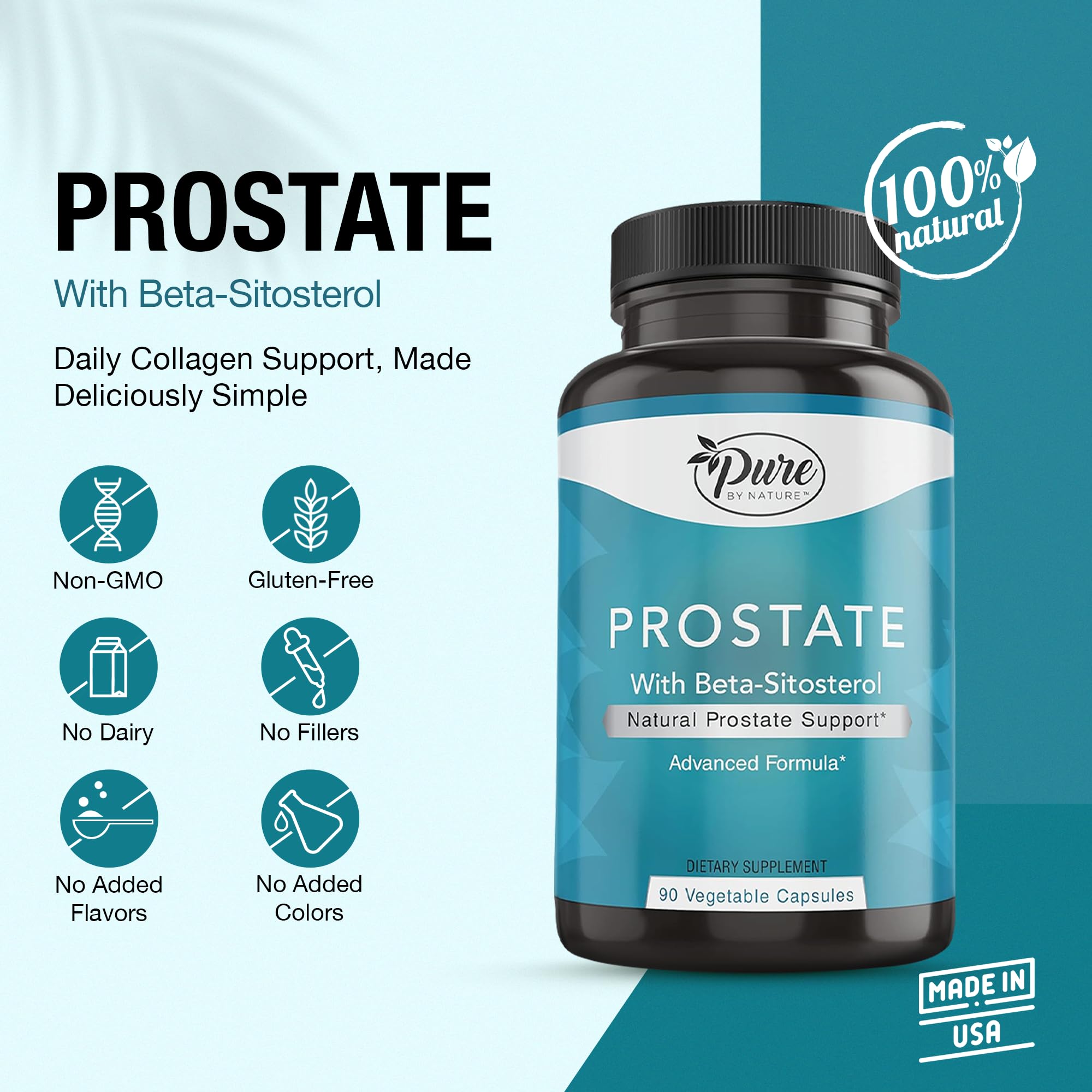 Pure By Nature Prostate Support Multimineral Supplement side view