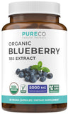 PURE CO Blueberry Extract Supplement 68g front view with packaging