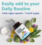 PURE CO Milk Thistle Capsules in hand for size reference