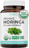 PURE CO Moringa Capsules front view, 140g bottle